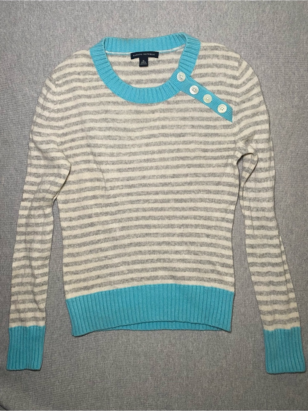Banana Republic Striped Sweater Medium Wool Cashmere
